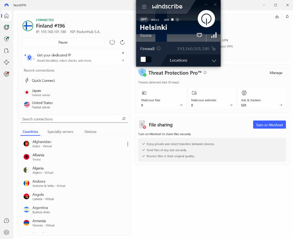 Windscribe User Interface Windscribe kokemuksia - käyttäjäystävällinen, mutta hidas ...