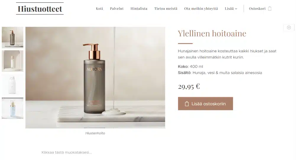 webnode verkkokaupan tuote